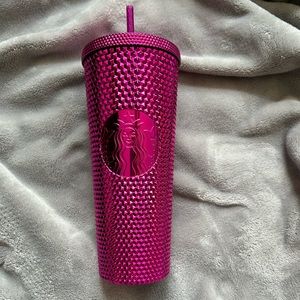 NWT Holiday 2022 Magenta Studded Starbucks Tumbler